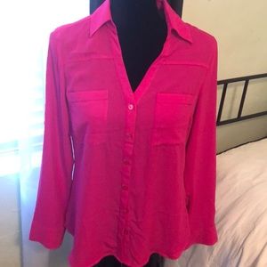 Express, Hot pink Portofino Shirt, regular fit, S